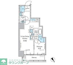 パークアクシス横濱関内スクエア 1LDKの間取図画像