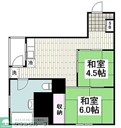 トレポンティ金沢八景 2DKの間取図画像