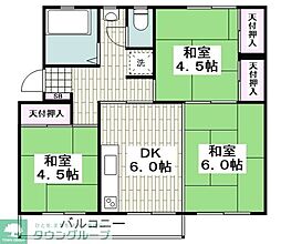 左近山団地5-13号棟 3DKの間取図画像