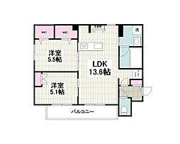 フィールドヴィレッジ横濱桜木町 2LDKの間取図画像