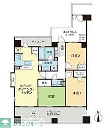 ライオンズマンションセントワーフ横濱ハーバーコート 3LDKの間取図画像