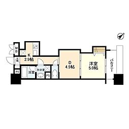 パークフラッツ横濱公園 1DKの間取図画像
