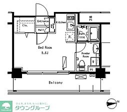 ParkAxis横浜井土ヶ谷 ワンルームの間取図画像