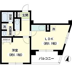 ルート山手 1LDKの間取図画像