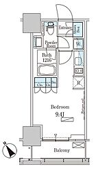 パークアクシス横濱関内スクエア ワンルームの間取図画像