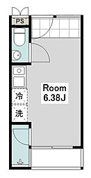 サンハウス ワンルームの間取図画像