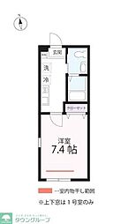 QUIET CRAB HOUSE mix 保土ヶ谷B号棟(仮 1Kの間取図画像