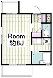 エクシアード松ケ丘 1Kの間取図画像