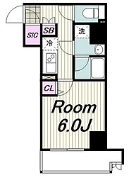 SHOKENResidence横浜伊勢佐木町 1Kの間取図画像