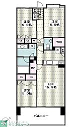 シエリア湘南辻堂 3LDKの間取図画像