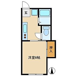 ラフォーレふじ 1階1Kの間取り