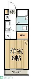 西武新宿線 井荻駅 徒歩3分の賃貸アパート 1階1Kの間取り