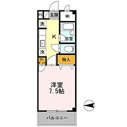 サマービレッジ 3階1Kの間取り
