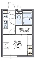 レオパレスボナール 2階1Kの間取り