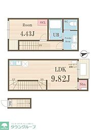 プライムガーデン武蔵小金井 2階1LDKの間取り