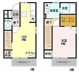 クアルテート 1階1LDKの間取り