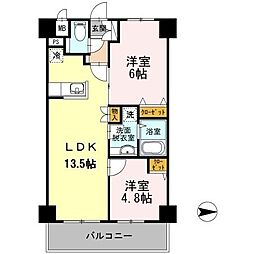シルフィッド 4階2LDKの間取り