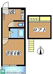 ナチュール 2階1Kの間取り
