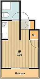 さくら荘 2階ワンルームの間取り