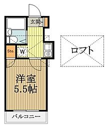 Ｆｌａｔ　ＪＵＮ 2階1Kの間取り
