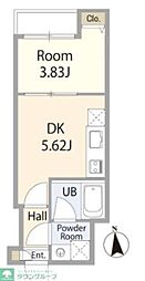 Ｌｅ　Ｃｉｅｌ　Ｋａｍｉｓｙａｋｕｊｉｉ 1階1DKの間取り