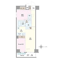 LumiCourt MITAKA 6階1SLDKの間取り