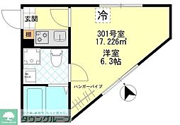 Gardens小金井 3階1Kの間取り
