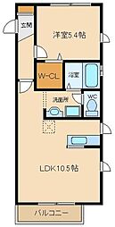 フランメゾン 2階1LDKの間取り