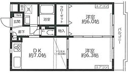 レジディア吉祥寺 2階2DKの間取り