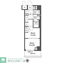 ブランシエスタ荻窪 4階2Kの間取り