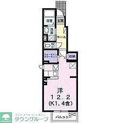エルタスコート府中I 1階ワンルームの間取り
