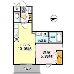 ナチュール浜田山 4階1LDKの間取り