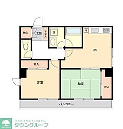 ミール千歳烏山 7階2DKの間取り