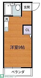 コーポハナブサ 2階ワンルームの間取り
