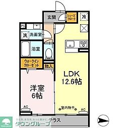 ヴィルソレイユ西荻I・II　II 2階1LDKの間取り