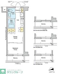 RESIDENCE　KOENJI 3階1DKの間取り