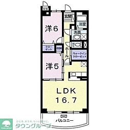 グレイス　ガーデン 1階2LDKの間取り