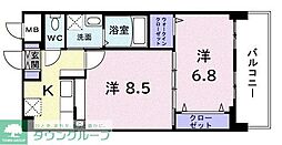 セジュール　藤 2階2Kの間取り