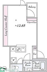 ＬＵＸＩＳ久米川 3階ワンルームの間取り