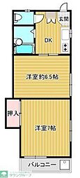 エスパシオ田無 2DKの間取図画像