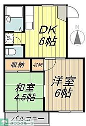 メゾン小金井 2DKの間取図画像