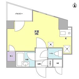 グリーンリーフ ワンルームの間取図画像