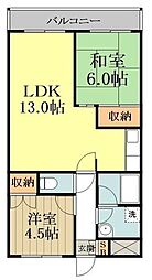 ベルメゾン欅 2LDKの間取図画像