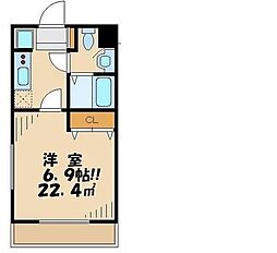 サンパティー 1Kの間取図画像