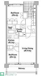 プライムメゾン武蔵野の杜 2LDKの間取図画像
