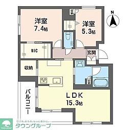 クオリスタ 2LDKの間取図画像
