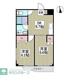 第2ジェネラスコート 2DKの間取図画像