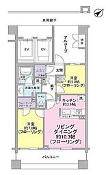マスターテラス中野平和の森公園 2LDKの間取図画像