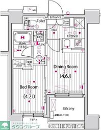 ガーラ・アヴェニュー調布 1DKの間取図画像