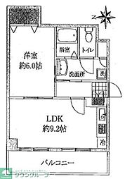 セブンテラス 1LDKの間取図画像